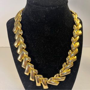 Vintage Gold-tone Collar Necklace-Unsigned 8”